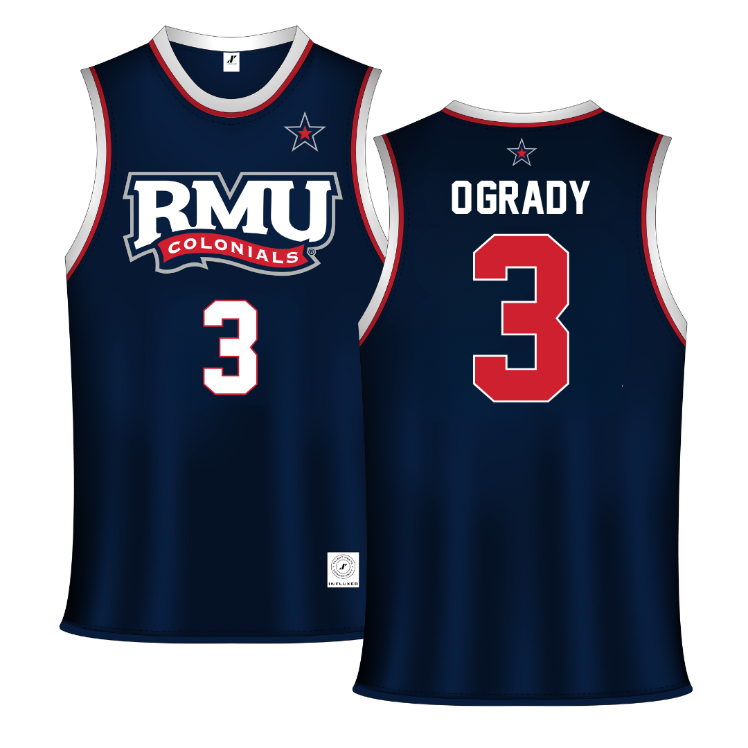 Robert Morris University Navy Basketball Jersey - #3 Tanner O'Grady