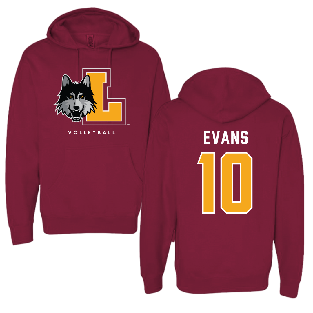 Loyola University-Chicago Volleyball Maroon Hoodie - #10 Cooper Evans