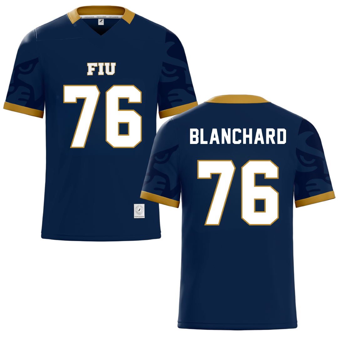 Florida International University Blue Football Jersey - #76 Bo Blanchard