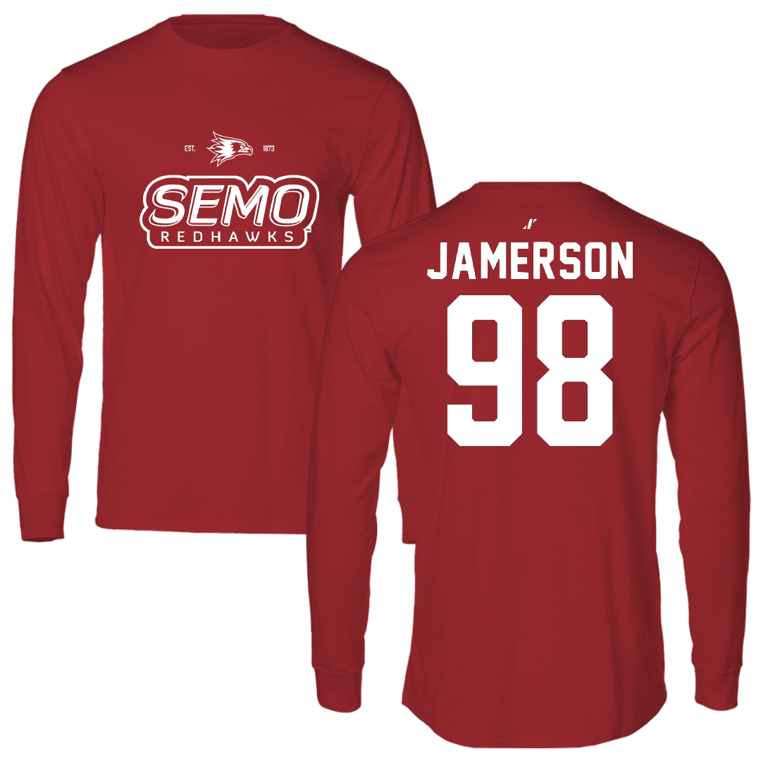 Southeast Missouri State University Football Canvas Red General Long Sleeve - #98 Michael Jamerson