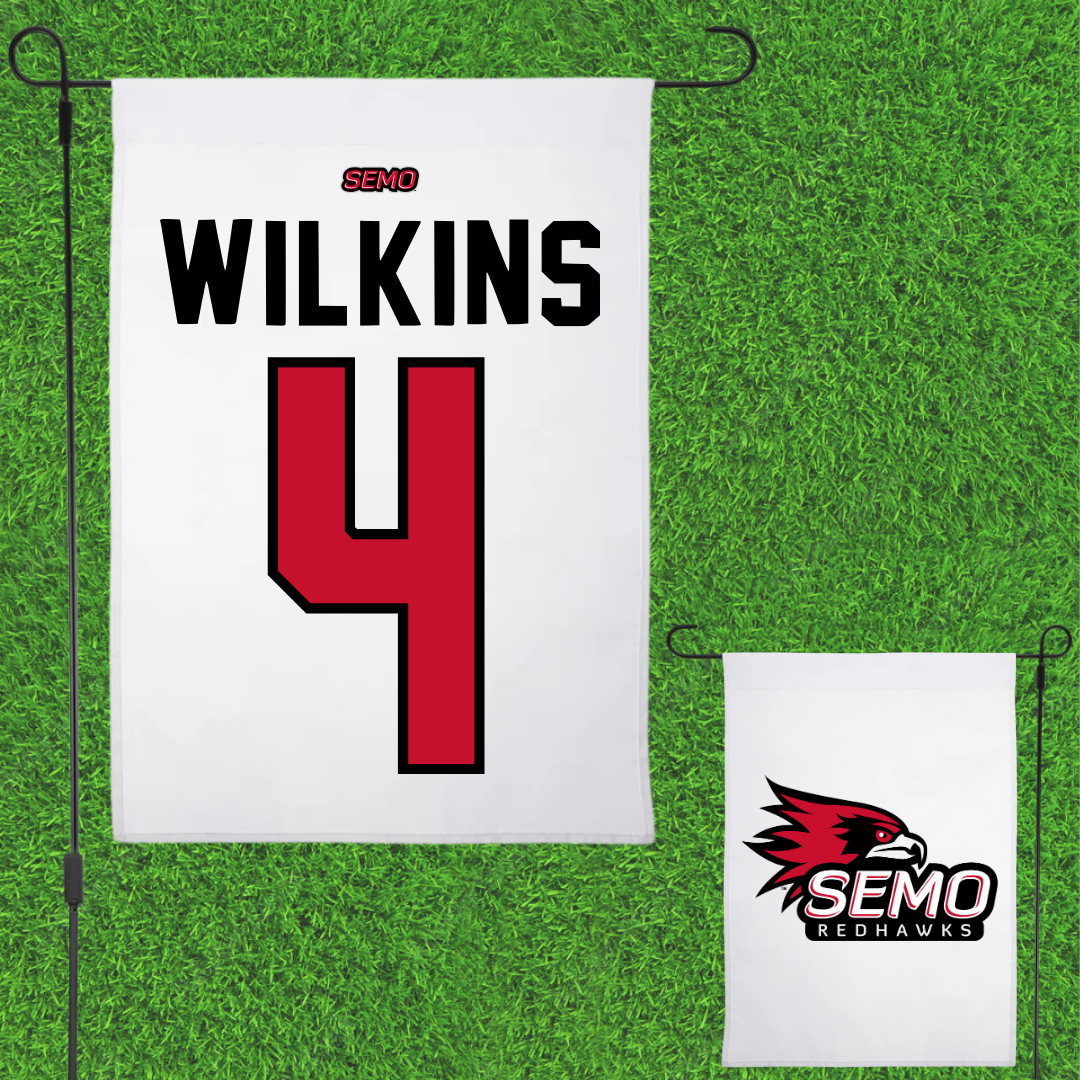 Southeast Missouri State University Softball White Garden Flag - #4 Kinley Wilkins