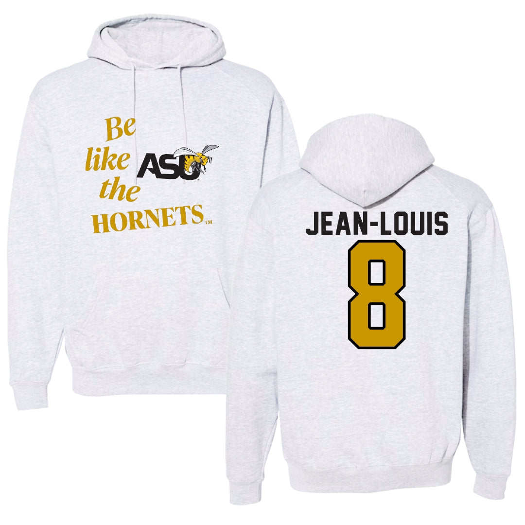 Alabama State University Football Light Gray Be Like Us Hoodie - #8 Rhoody Jean-Louis