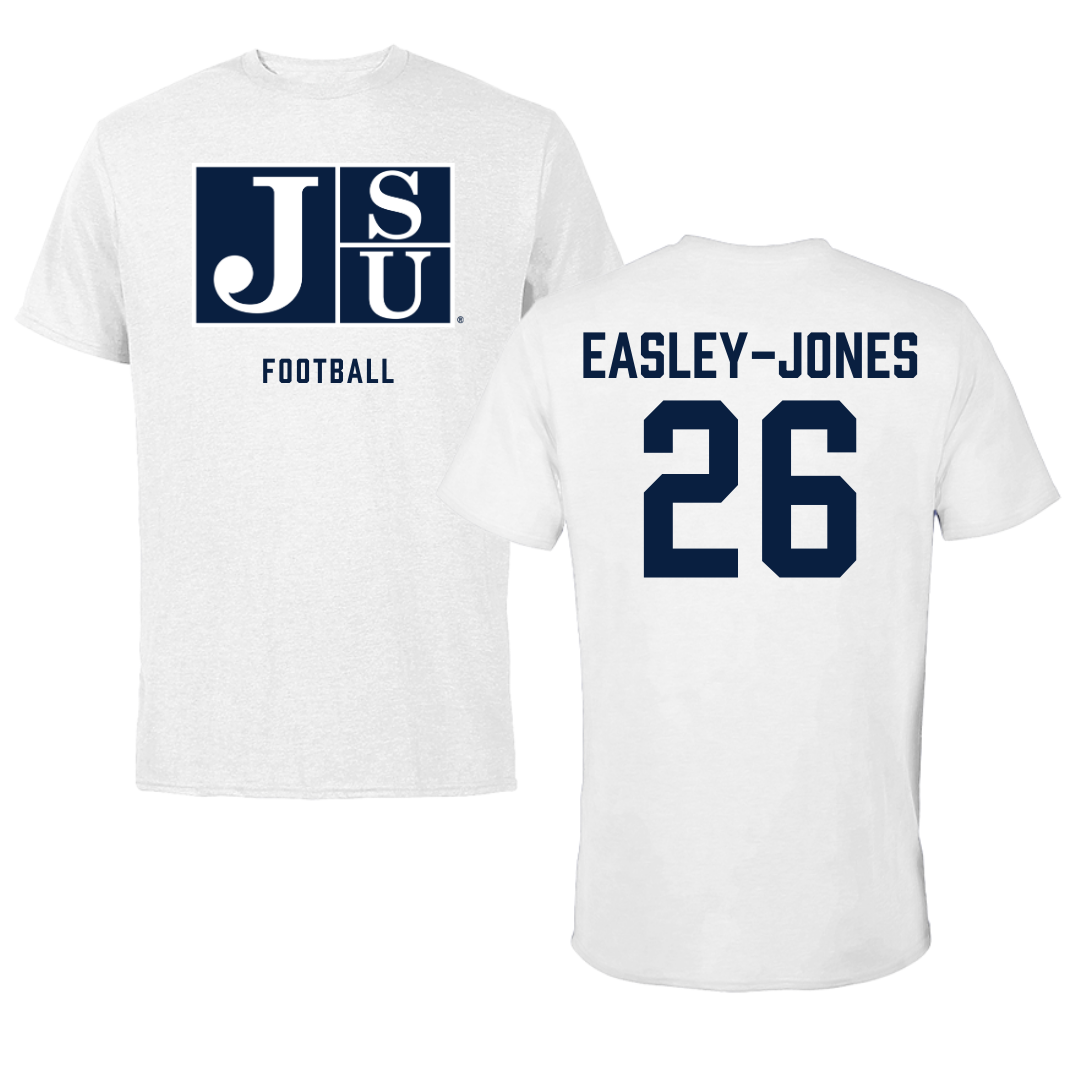 Jackson State University Football White Tee - #26 Tavarious Easley-Jones
