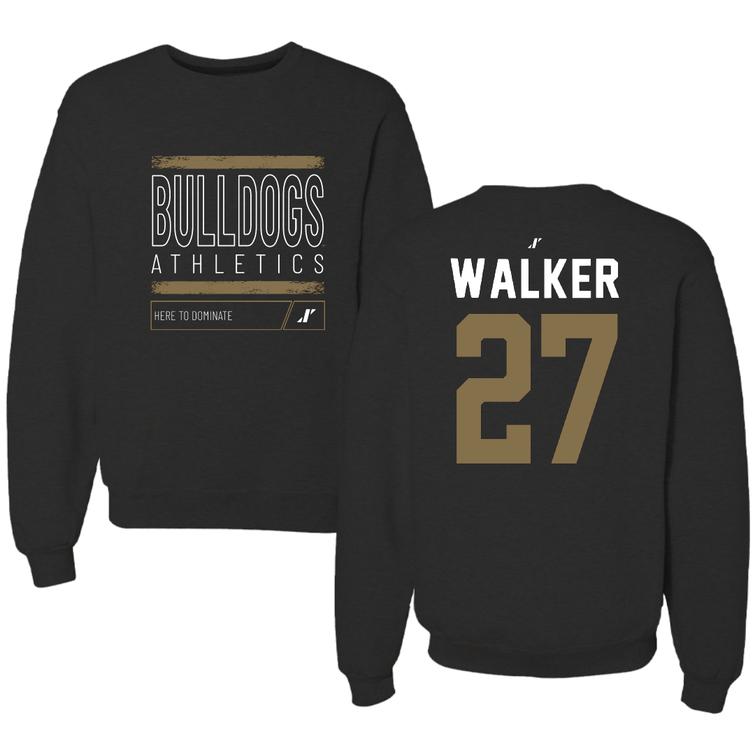 Bryant University Football Black Dominate Crewneck - #27 Dedric Walker