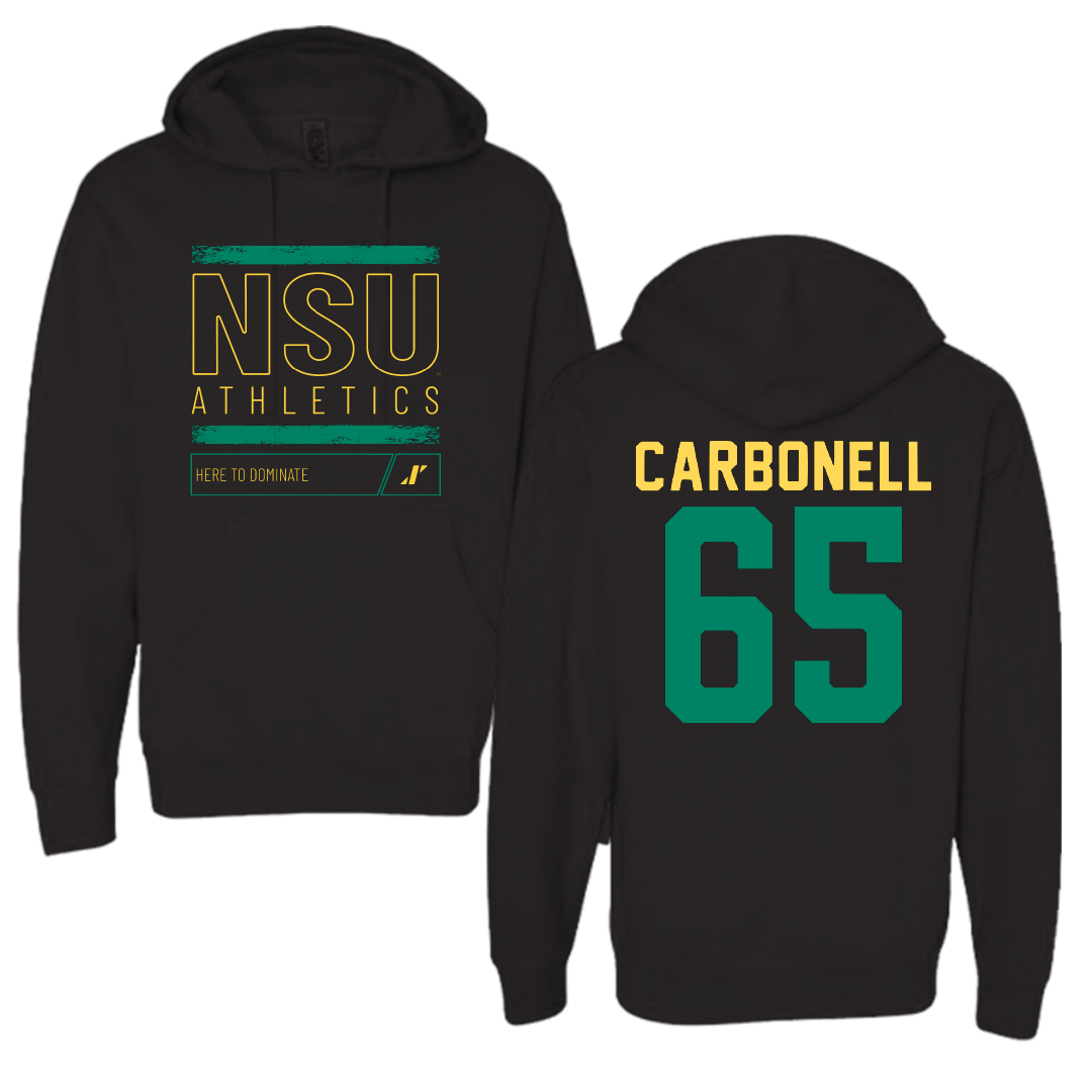 Norfolk State University Football Black Dominate Hoodie - #65 Juwuan Carbonell
