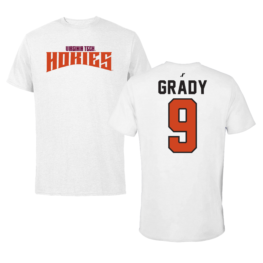 Virginia Tech Baseball White Classic Tee - #9 Clay Grady
