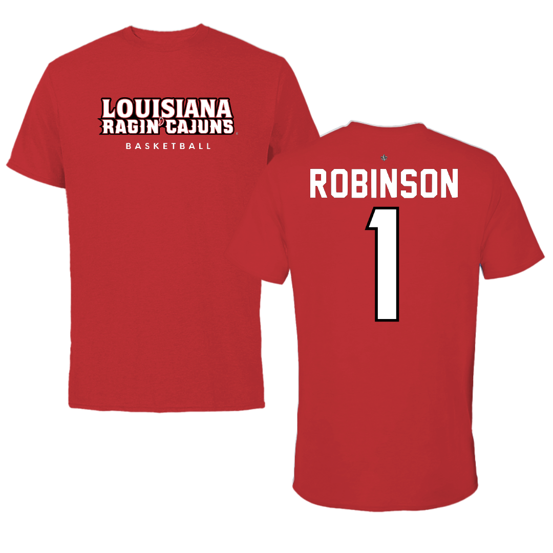 University of Louisiana at Lafayette Basketball Red Tee - #1 Tamiah Robinson