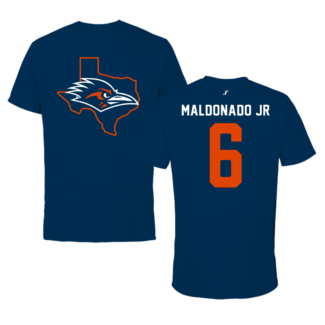 University of Texas at San Antonio Baseball Navy State Performance Tee - #6 John Maldonado Jr
