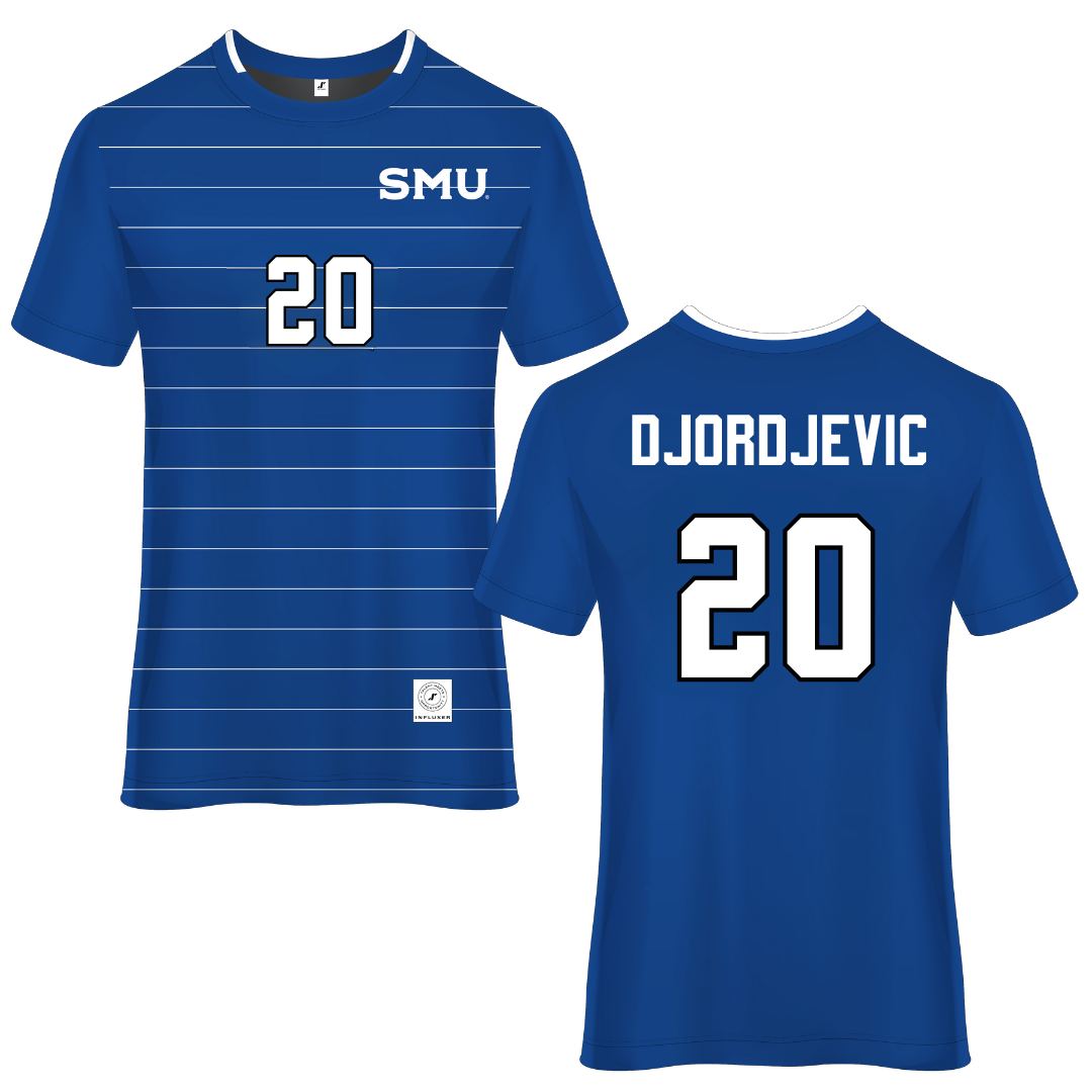 Southern Methodist University Blue Soccer Jersey - #20 Nikola Djordjevic