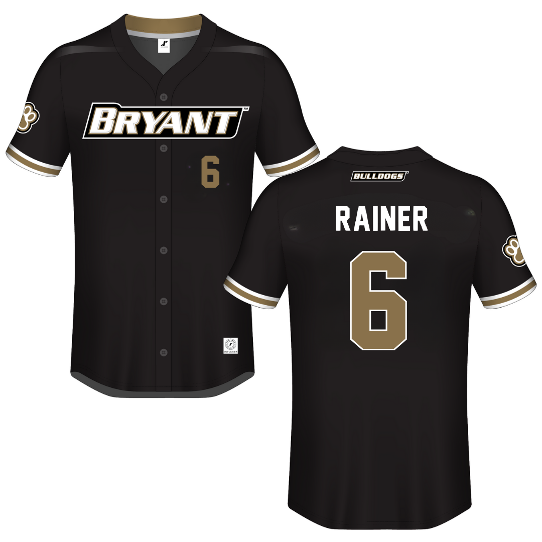Bryant University Black Button-Down Jersey - #6 Amira Rainer