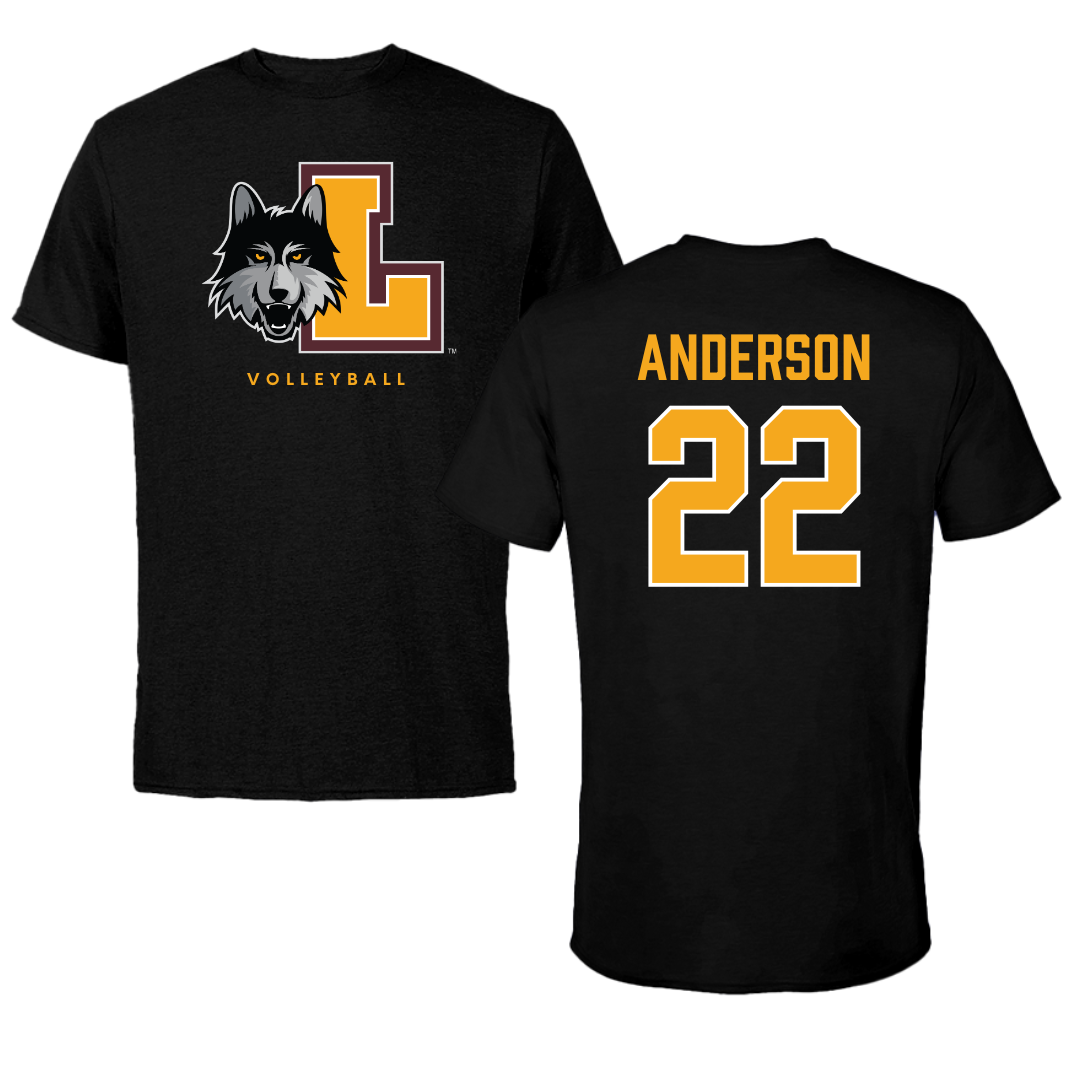 Loyola University-Chicago Volleyball Black Mascot Performance Tee - #22 Lukas Anderson