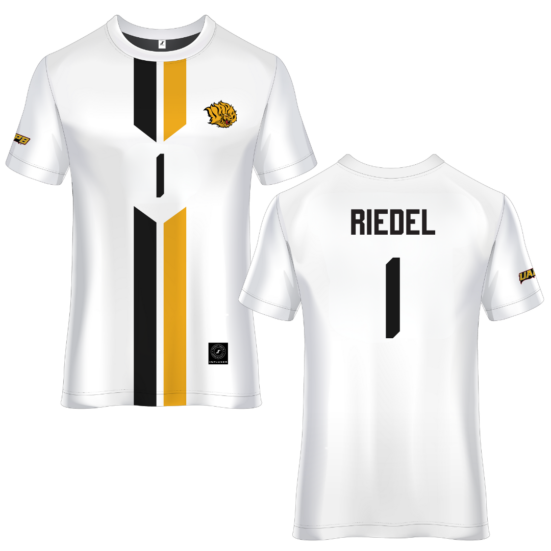 University of Arkansas-Pine Bluff White Soccer Jersey - #1 Makaila Riedel