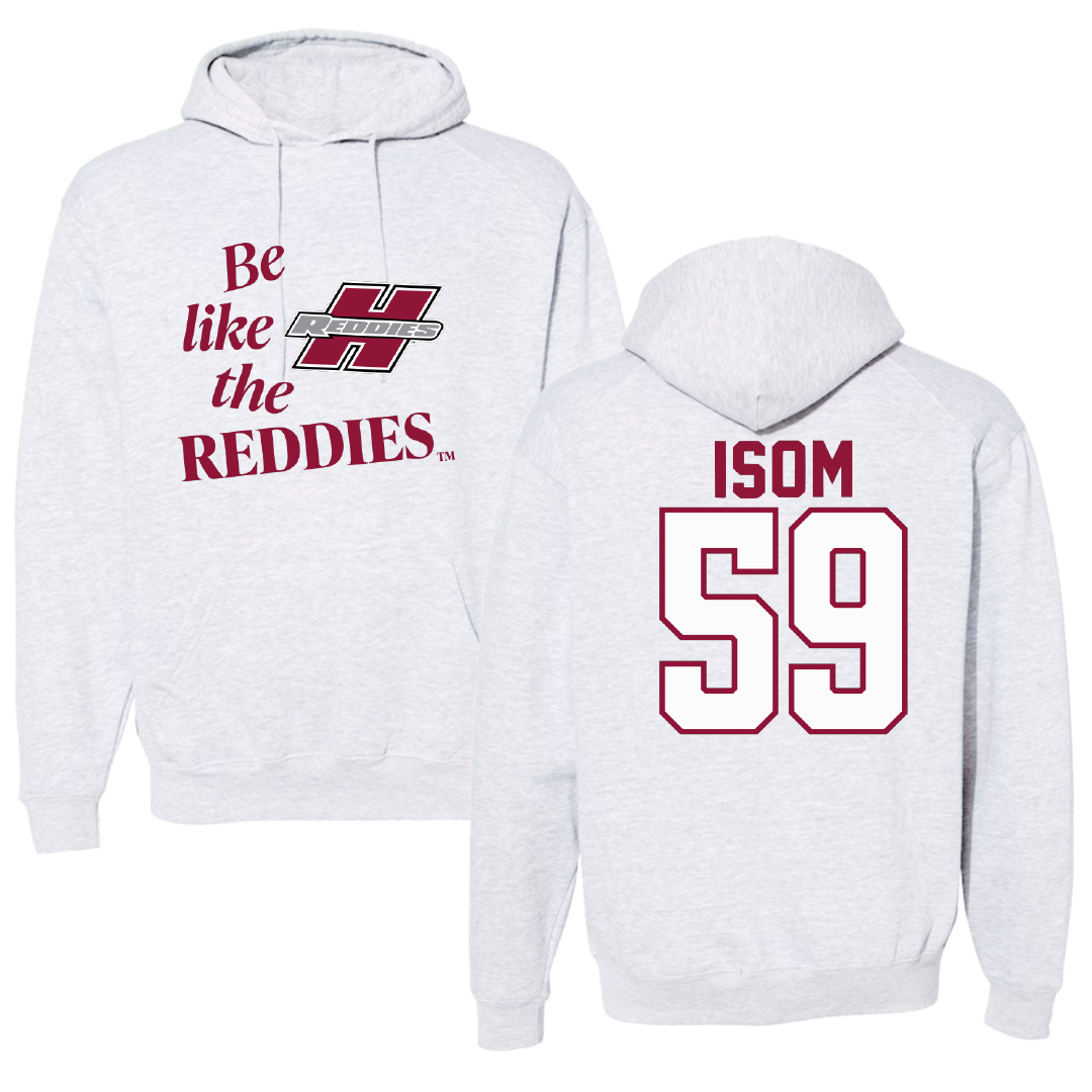 Henderson State University Football Light Gray Be Like Us Hoodie - #59 Alexander Isom