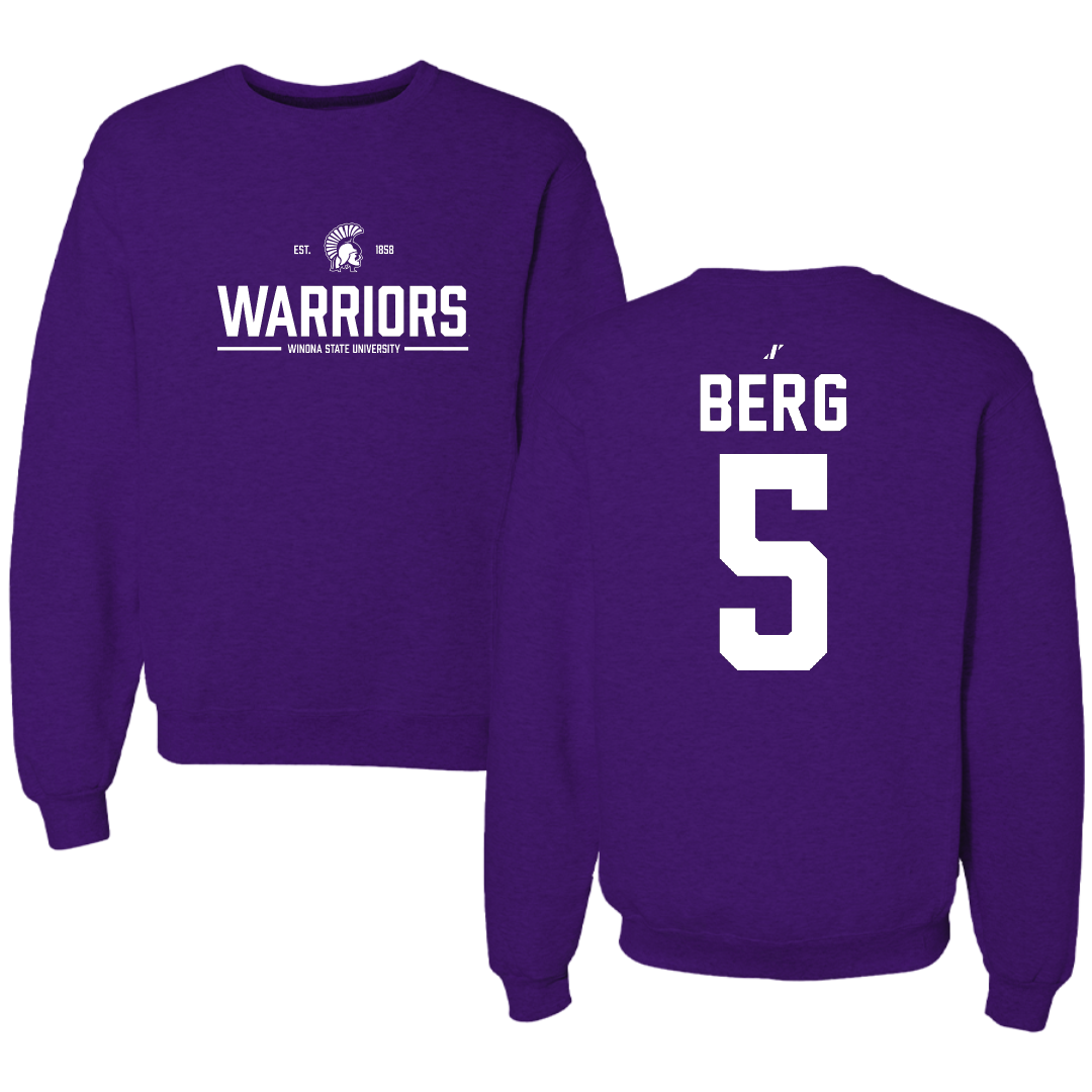 Winona State University Volleyball Purple General Crewneck - #5 Jayda Berg