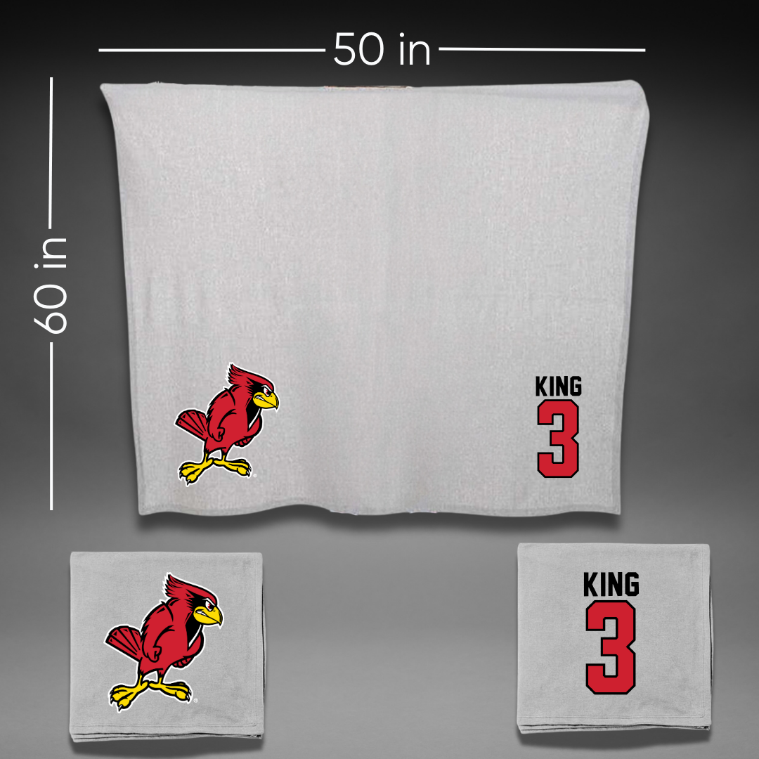 Illinois State University Football Gray Blanket - #3 Mason King