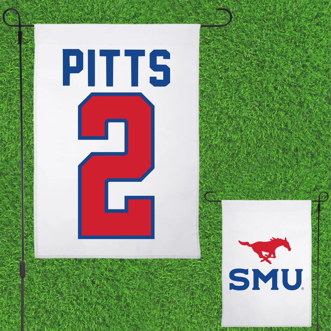 Southern Methodist University Basketball White Garden Flag - #2 TK Pitts