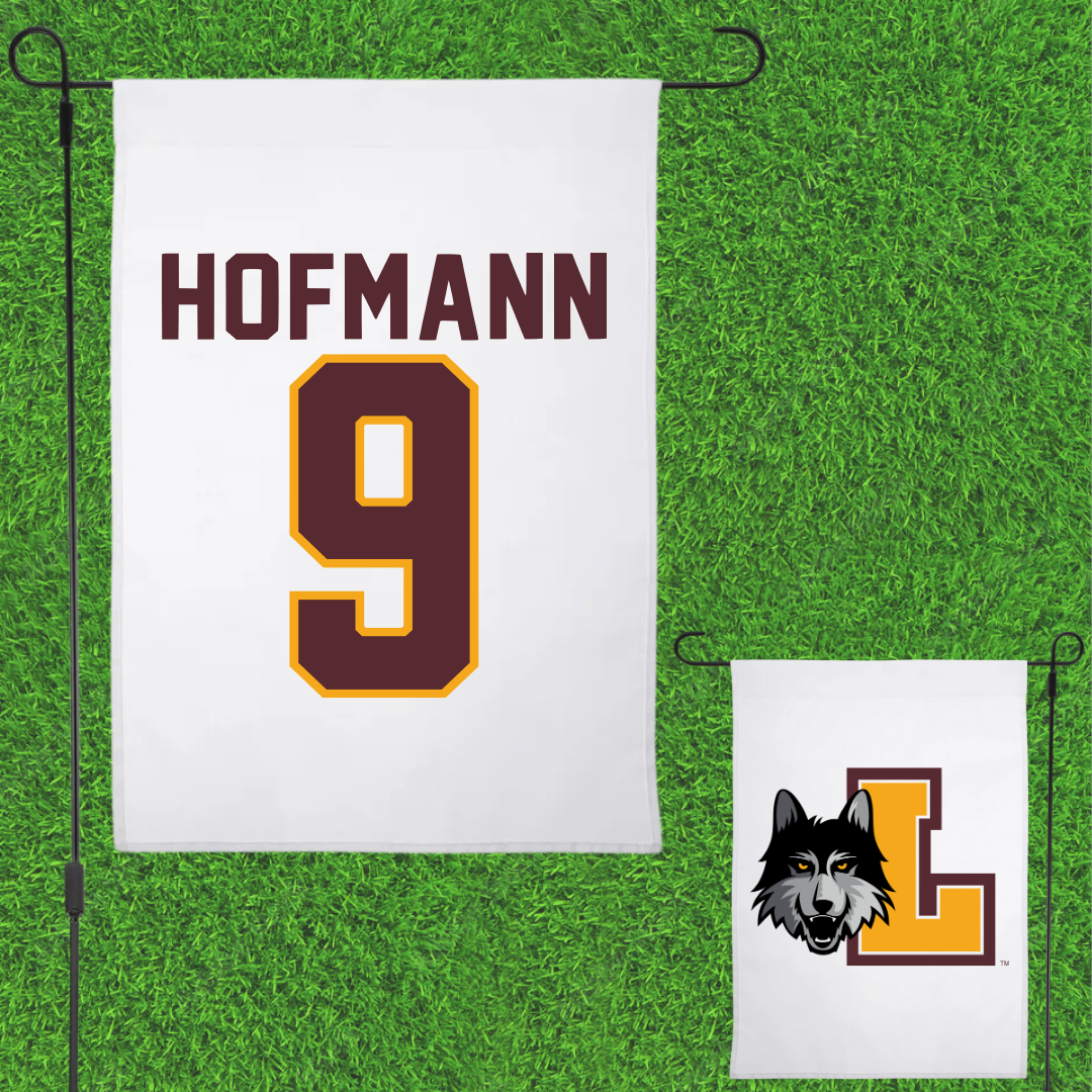 Loyola University-Chicago Soccer White Garden Flag - #9 Benni Hofmann