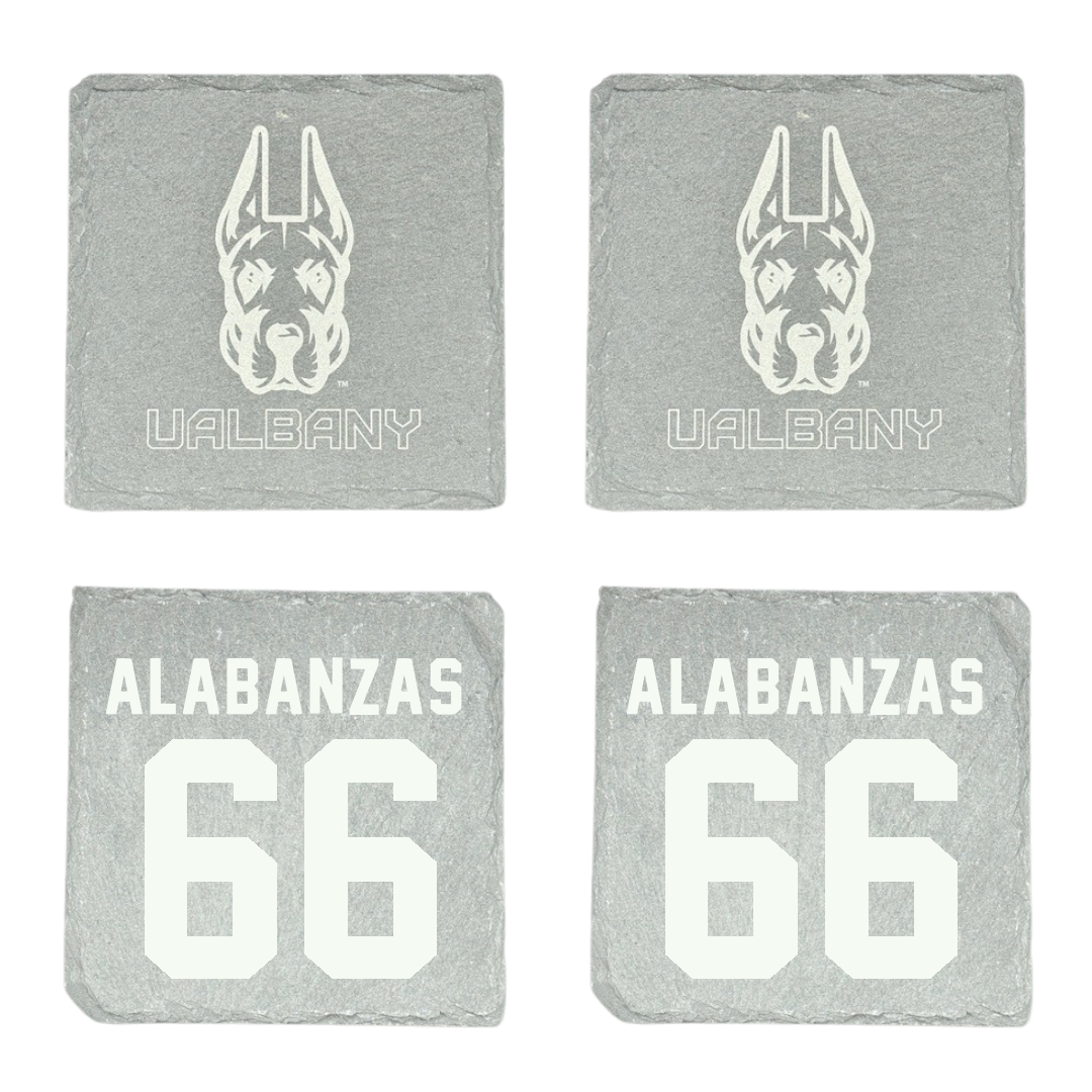 University at Albany Football Stone Coaster (4 Pack)  - #66 Christopher Alabanzas