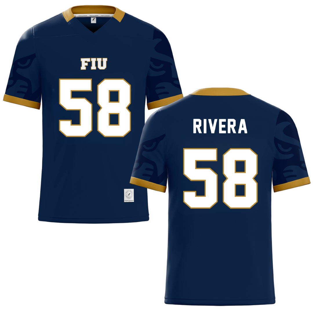 Florida International University Blue Football Jersey - #58 Ashton Rivera