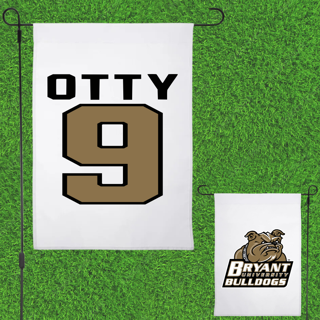 Bryant University Football White Garden Flag - #9 Michael Otty