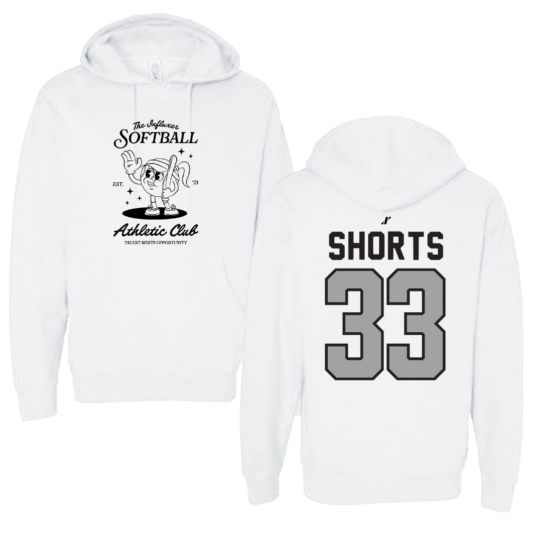 Softball White Influxer Athletic Club Hoodie - #33 Emory Shorts