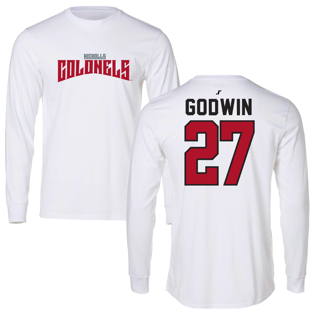 Nicholls State University Soccer White Classic Long Sleeve - #27 Emma Godwin