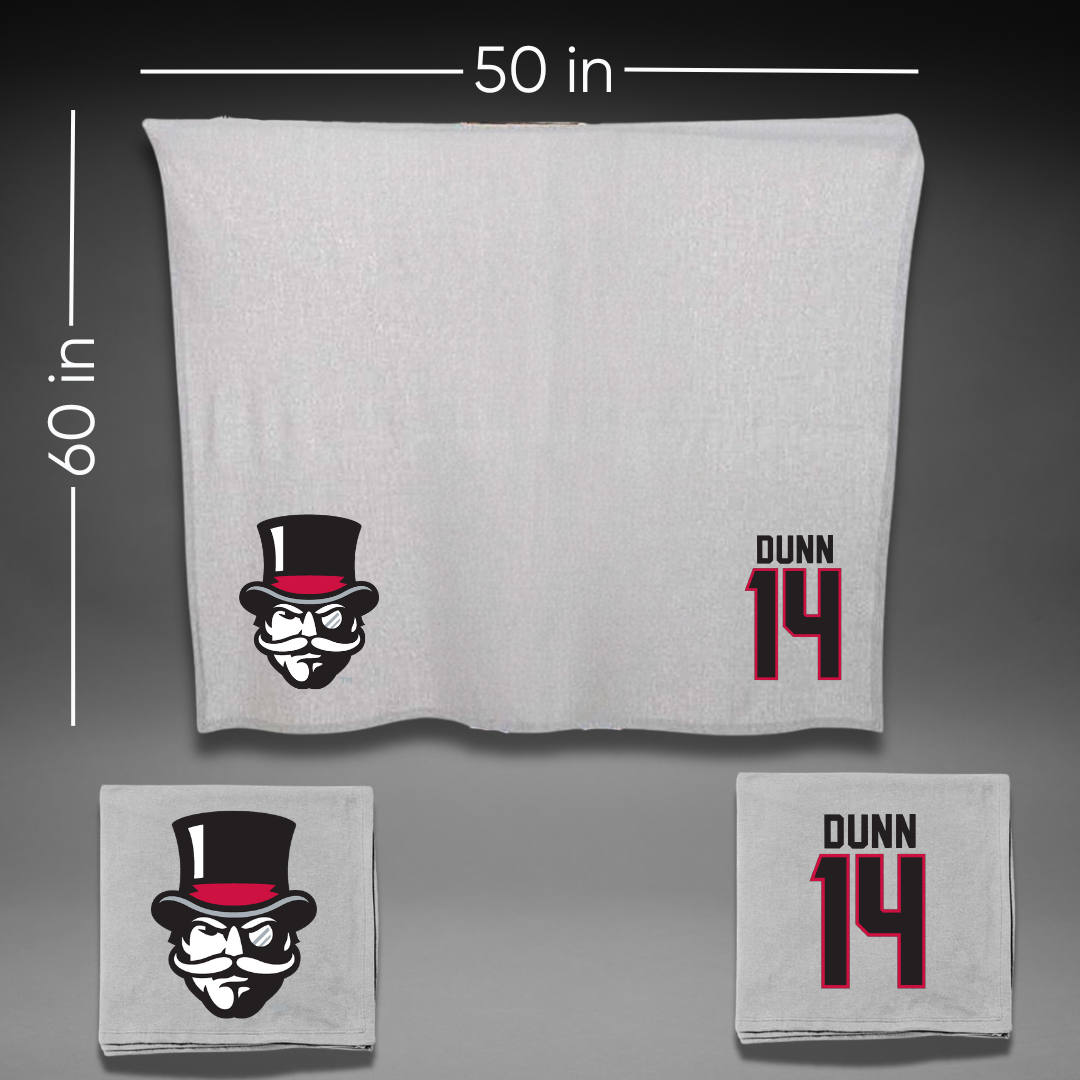 Austin Peay State University Basketball Gray Blanket - #14 Jonathan Dunn