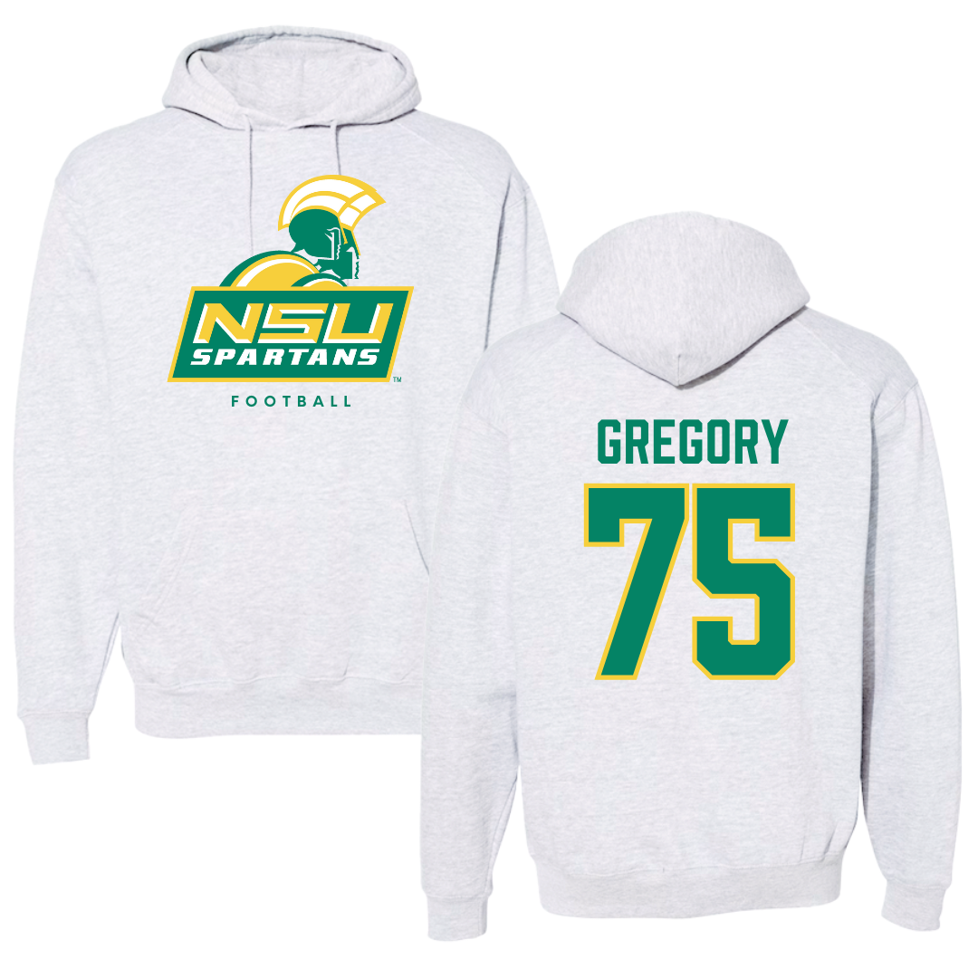 Norfolk State University Football Gray Hoodie - #75 Evan Gregory