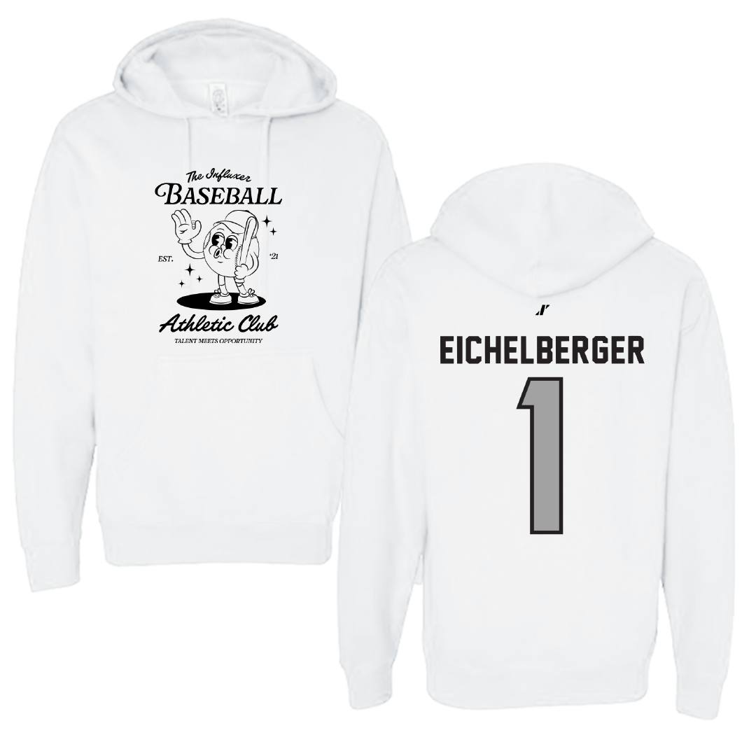 Baseball White Influxer Athletic Club Hoodie - #1 Joseph Eichelberger
