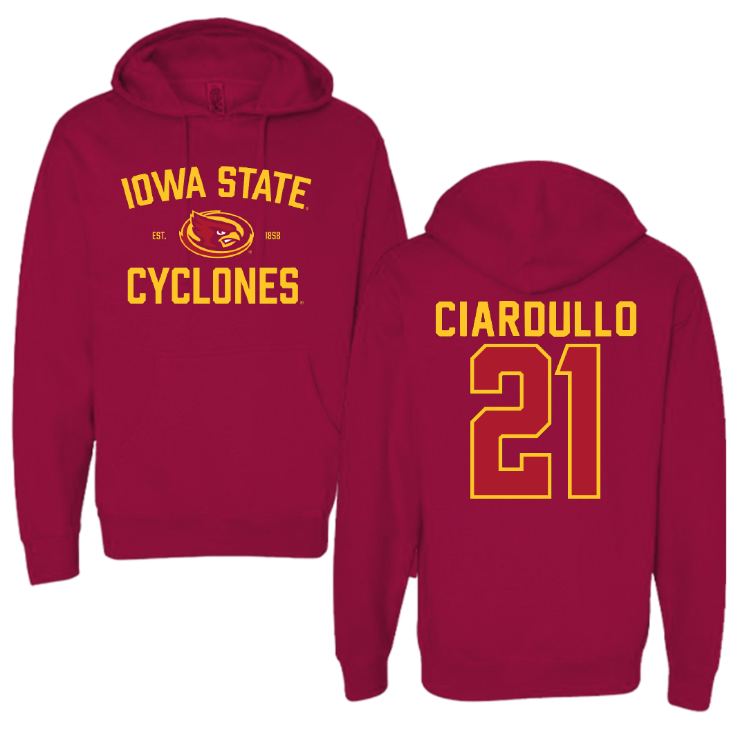 Iowa State University Soccer Cardinal General Hoodie - #21 Ella Ciardullo