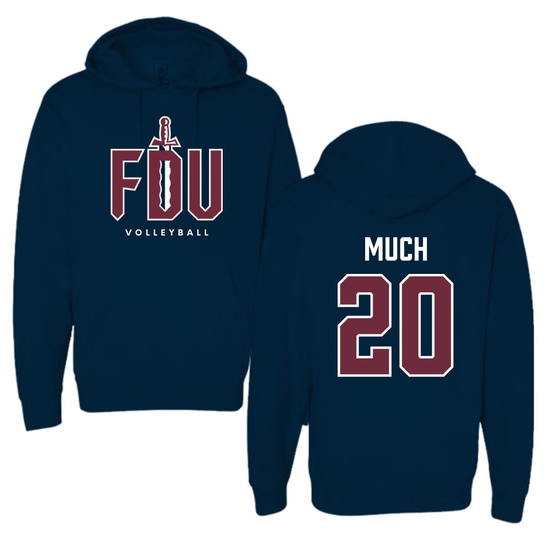 Fairleigh Dickinson University-Metropolitan Campus Volleyball Navy Hoodie - #20 Jessica Much