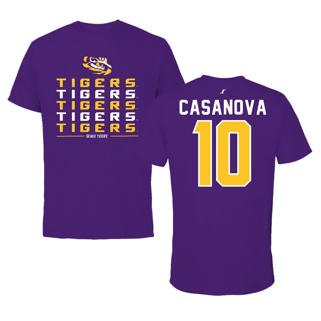 Louisiana State University Softball Purple General Tee - #10 Emilee Casanova