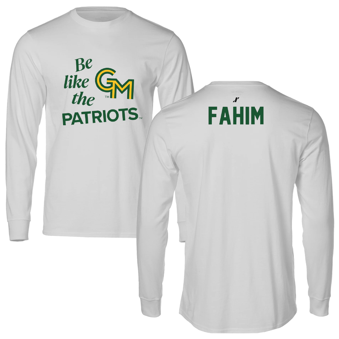 George Mason University Tennis Light Gray Be Like Us Performance Long Sleeve - Zavan Fahim
