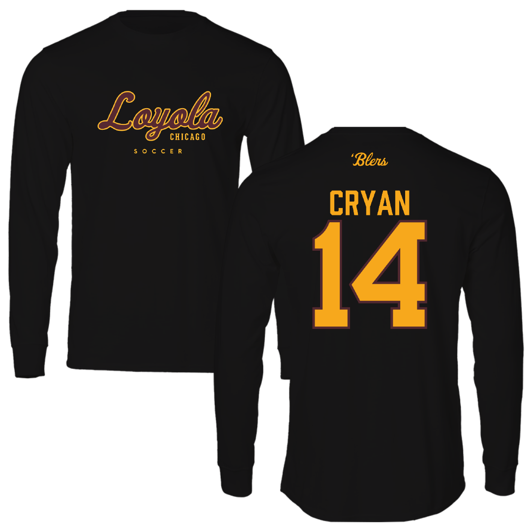 Loyola University-Chicago Soccer Black Performance Long Sleeve - #14 Ansley Cryan