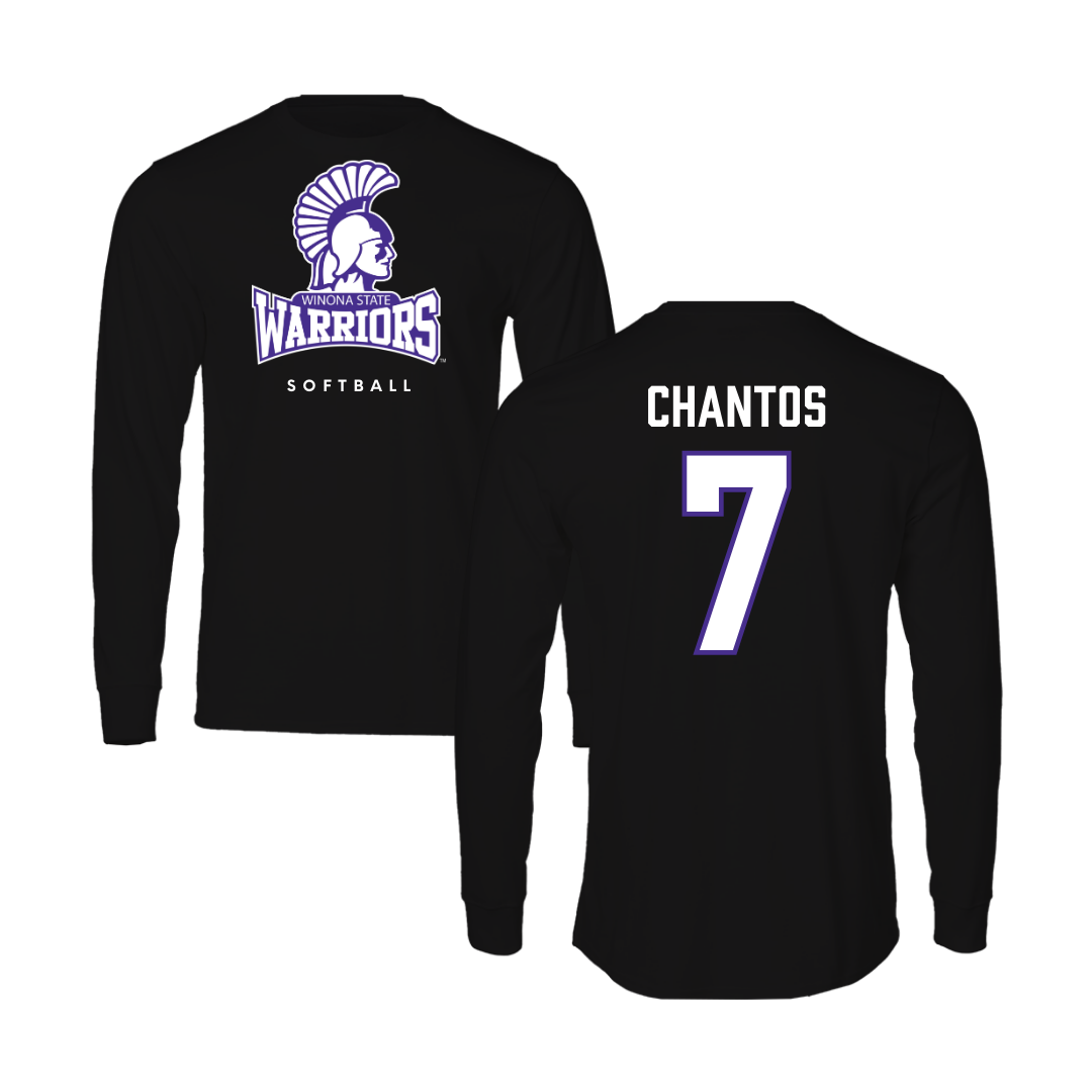 Winona State University Softball Black Long Sleeve - #7 Ashlee Chantos