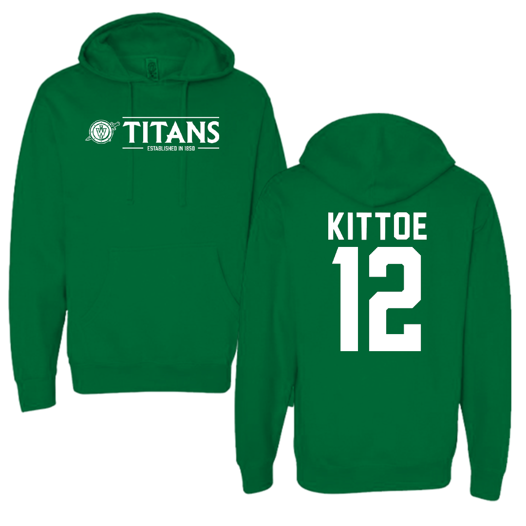 Illinois Wesleyan University Lacrosse Green General Hoodie - #12 John Kittoe