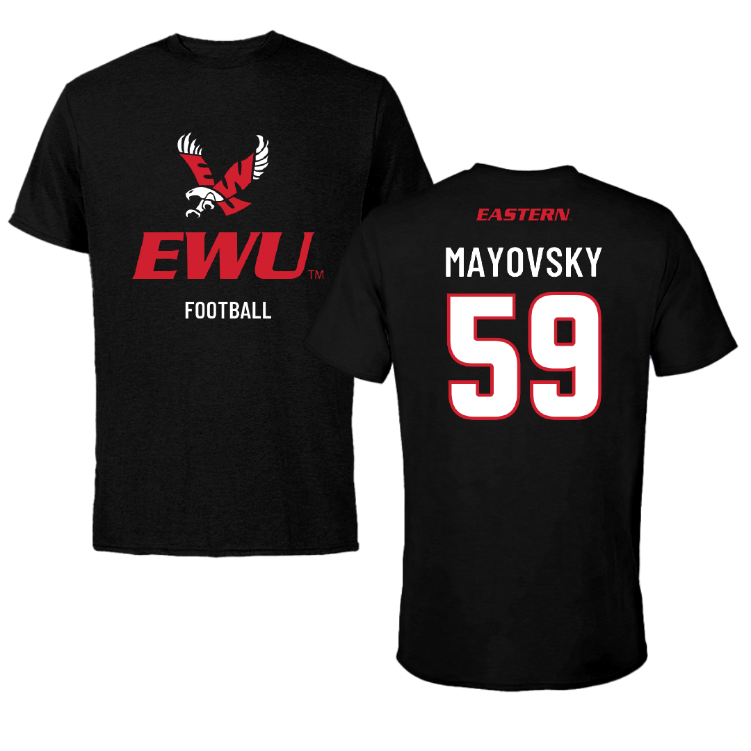 Eastern Washington University Football Black EWU Performance Tee - #59 Myles Mayovsky