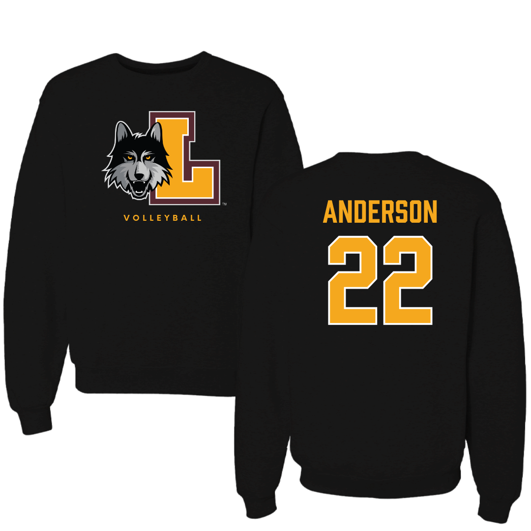 Loyola University-Chicago Volleyball Black Mascot Crewneck - #22 Lukas Anderson