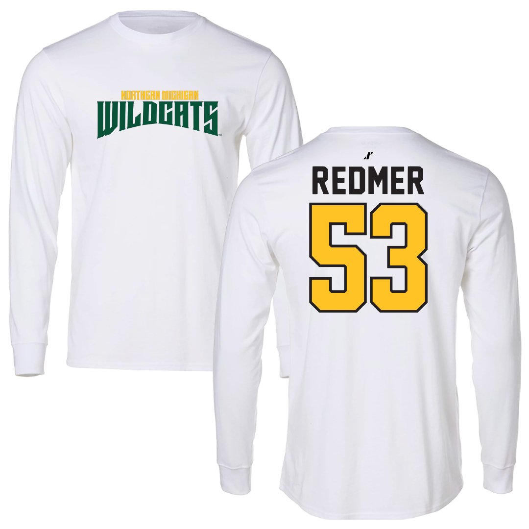 Northern Michigan University Football White Classic Long Sleeve - #53 Brady Redmer