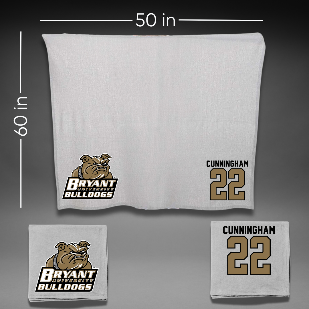 Bryant University Soccer Gray Blanket - #22 Ashley Cunningham