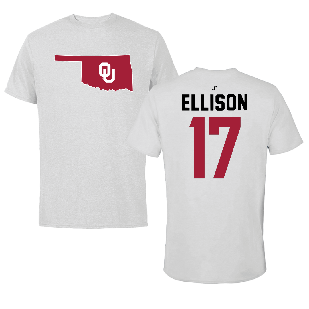 University of Oklahoma Volleyball Light Gray State Tee - #17 Daleigh Ellison