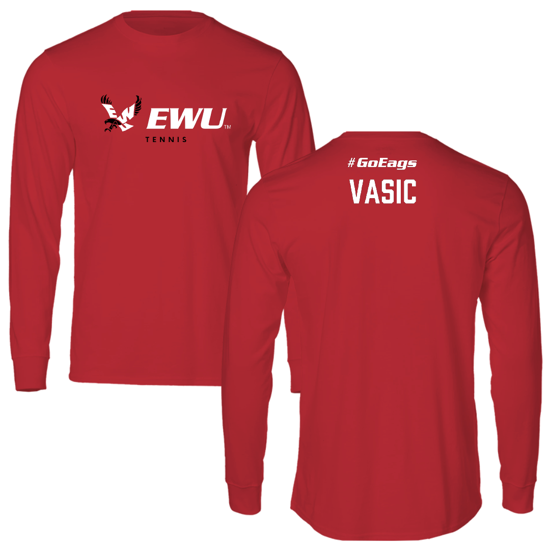 Eastern Washington University Tennis Red Performance Long Sleeve - Sara Vasic