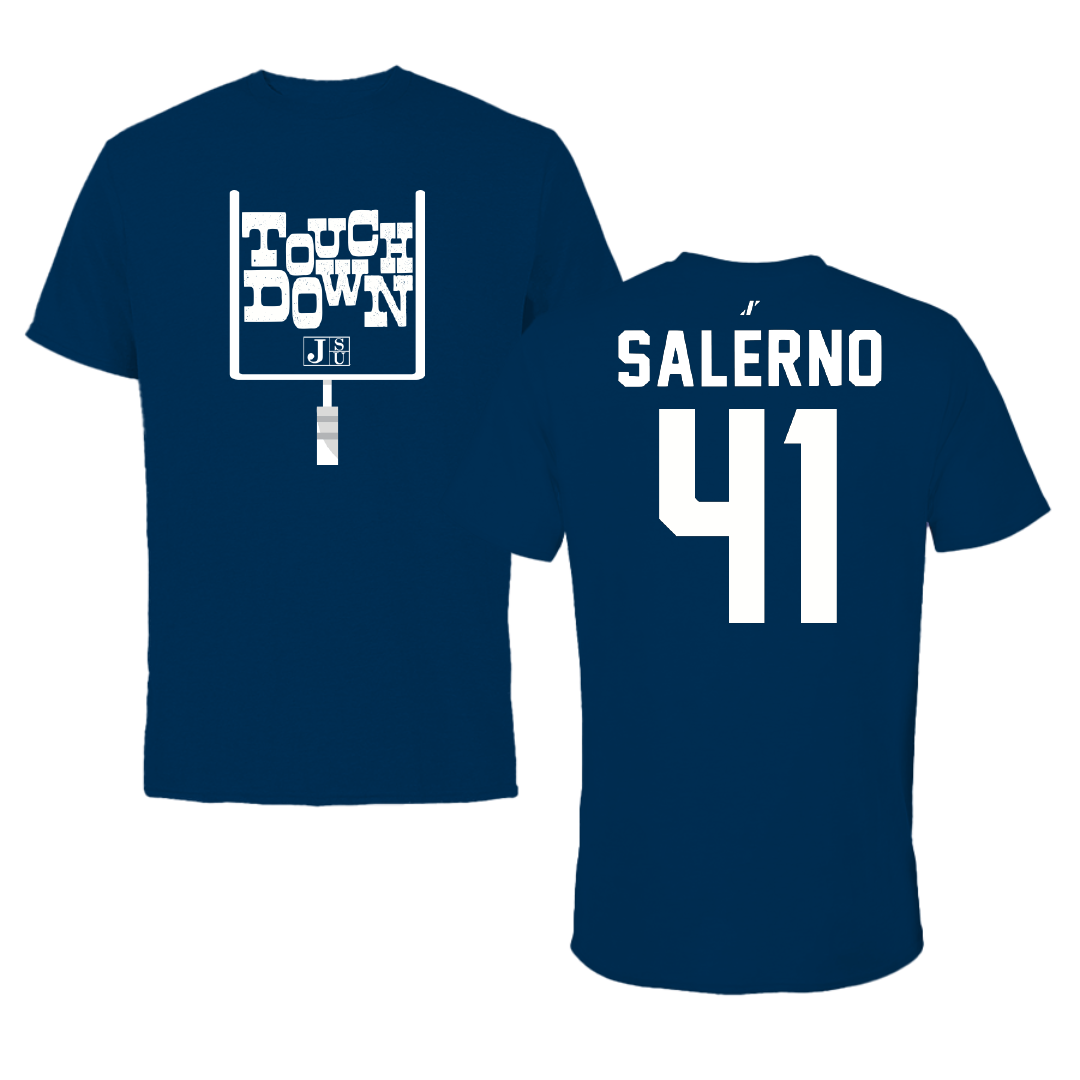 Jackson State University Football Navy Touchdown Performance Tee - #41 Avery Salerno