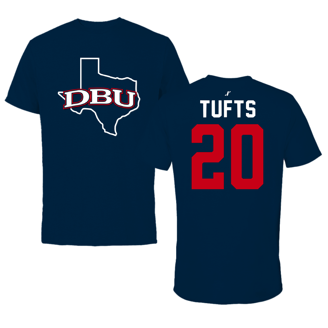 Dallas Baptist University Soccer Navy State Performance Tee - #20 Taylor Tufts