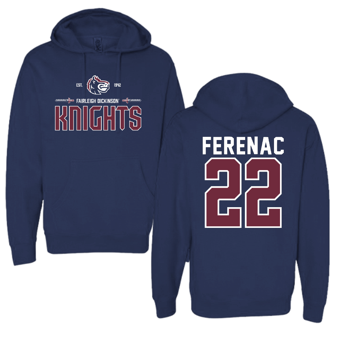 Fairleigh Dickinson University-Metropolitan Campus Soccer Navy General Hoodie - #22 Alex Ferenac