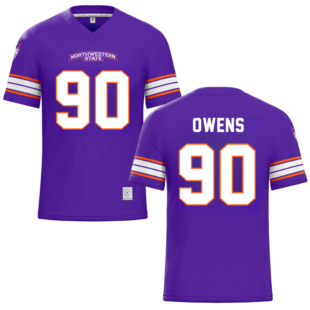 Northwestern State University Purple Football Jersey - #90 Chancellor Owens