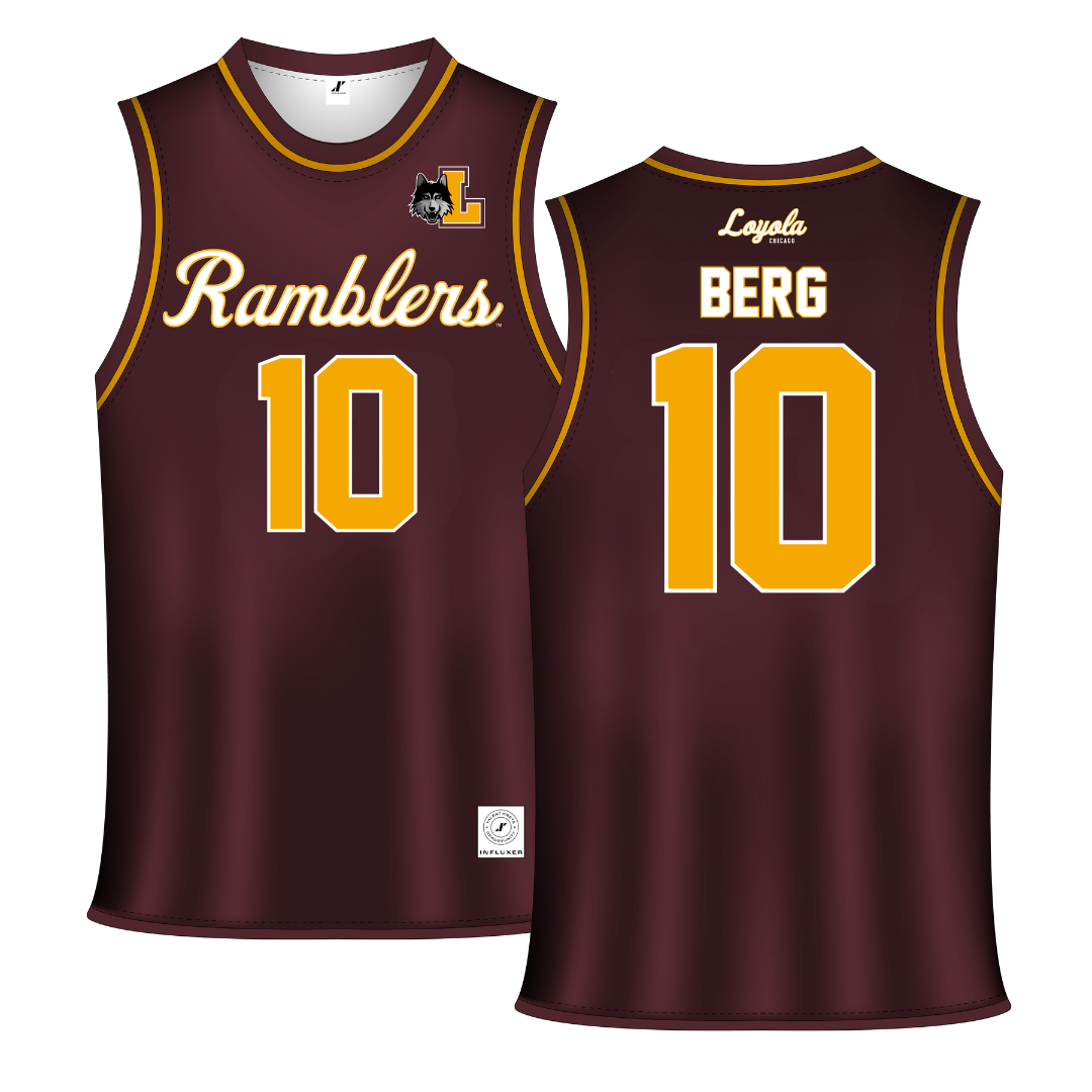 Loyola University-Chicago Maroon Basketball Jersey - #10 Ali Berg