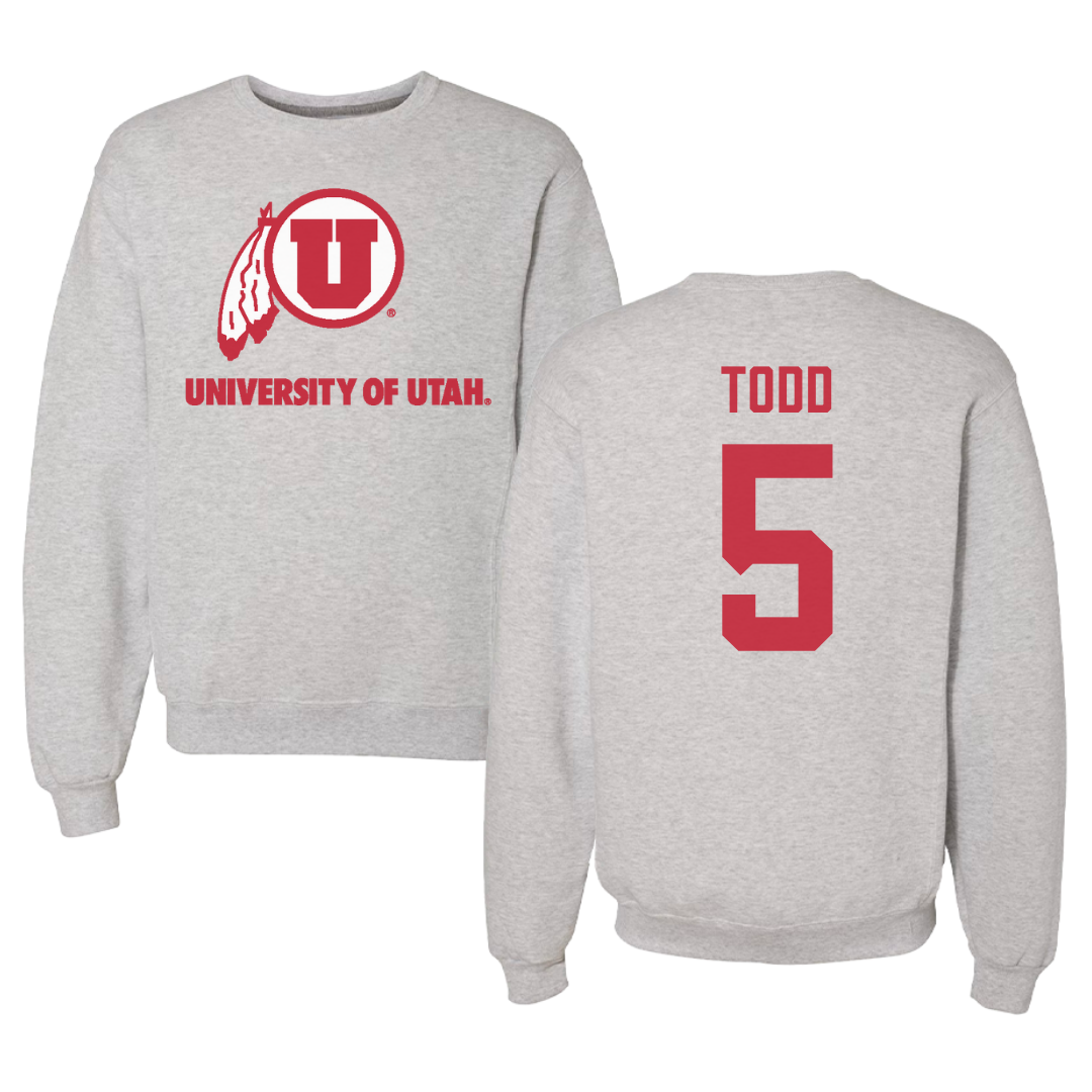 University of Utah Lacrosse Gray Crewneck - #5 Koa Todd