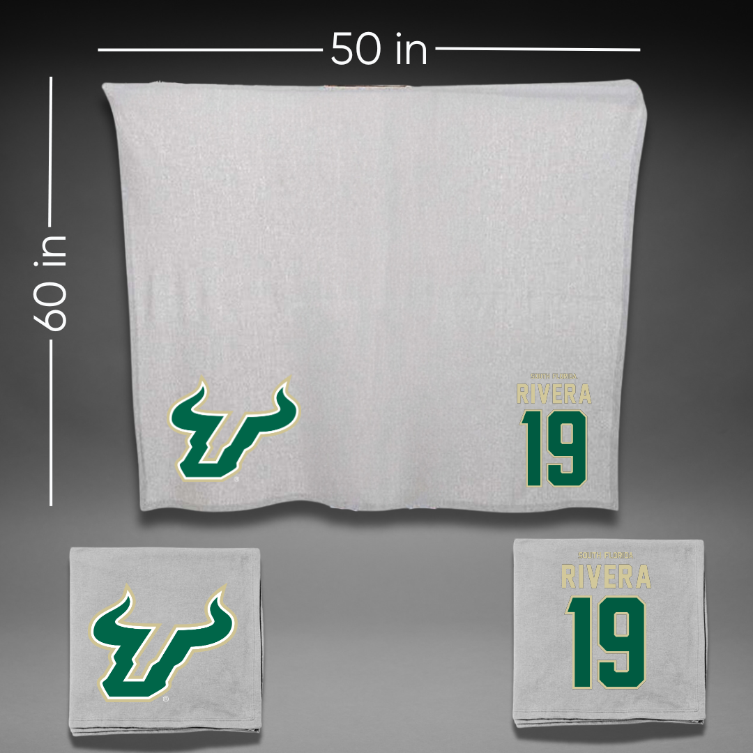 University of South Florida Softball Gray Blanket - #19 Alanah Rivera