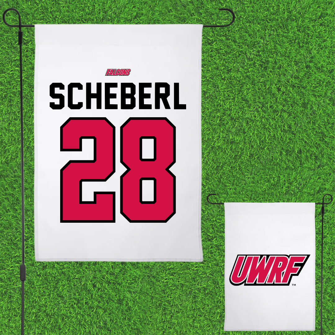 University of Wisconsin-River Falls Football White Garden Flag - #28 Justin Scheberl